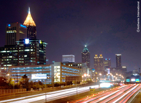 Night shot of Atlanta.